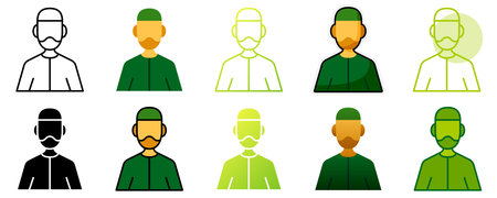 Muslim in flat style isolatedのイラスト素材