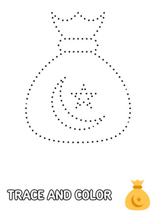 Donate tracing and coloring worksheet for kidsのイラスト素材