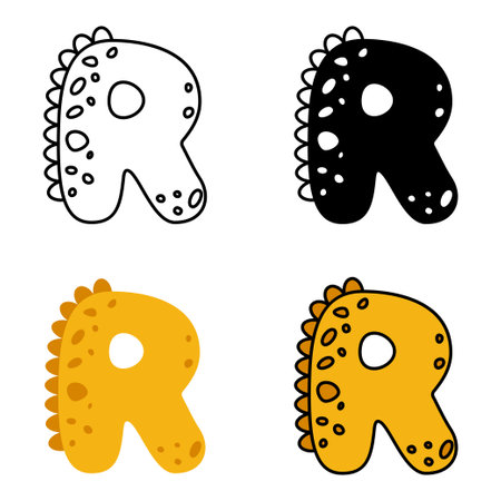 Alphabet R in flat style isolatedのイラスト素材