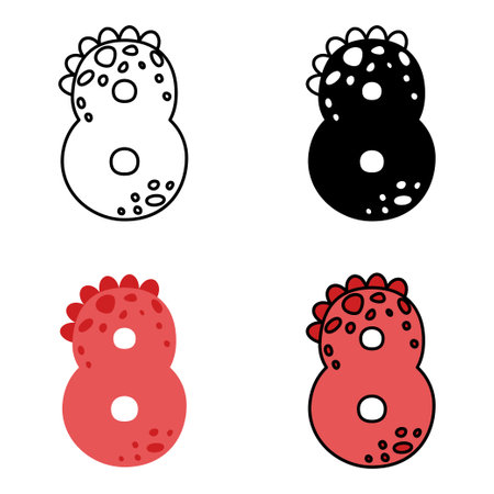 Number 8 in flat style isolatedのイラスト素材