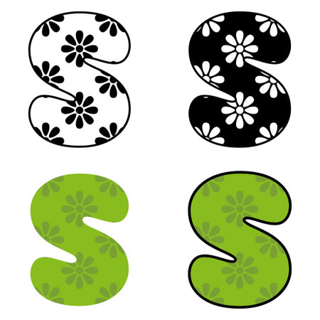 Alphabet S in flat style isolatedのイラスト素材