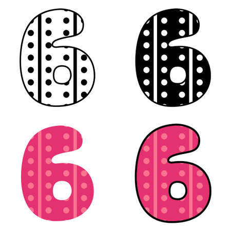 Number 6 in flat style isolatedのイラスト素材