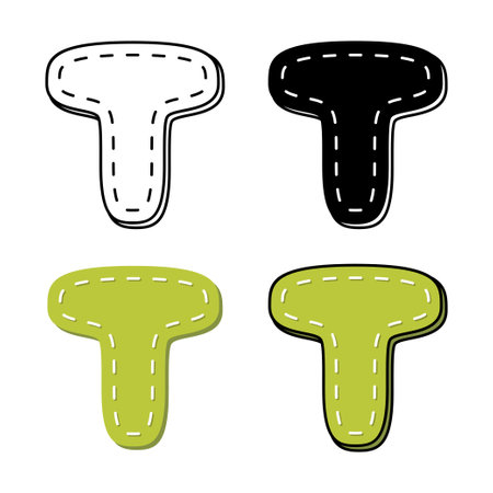 Alphabet T in flat style isolatedのイラスト素材