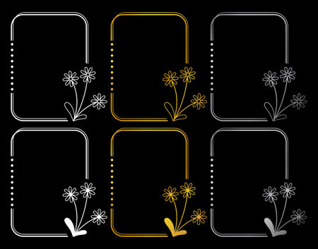 Floral templates for Invitation cards. Flower wedding invitation.のイラスト素材