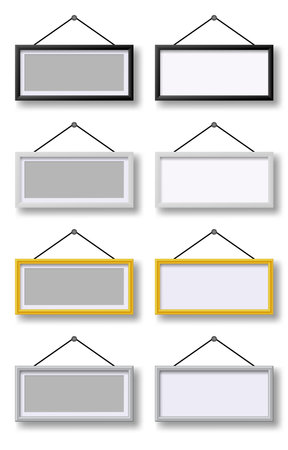 Blank picture frame. Realistic frames for paintings or photographs.のイラスト素材