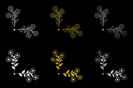Floral hand drawn border. Wedding card design element.のイラスト素材