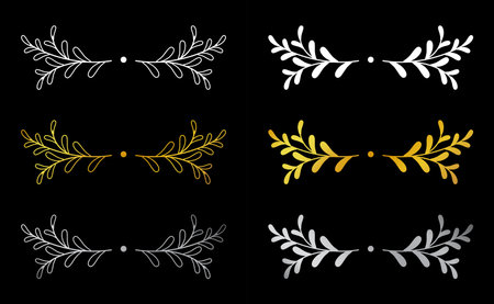 Floral hand drawn border. Wedding card design element.のイラスト素材