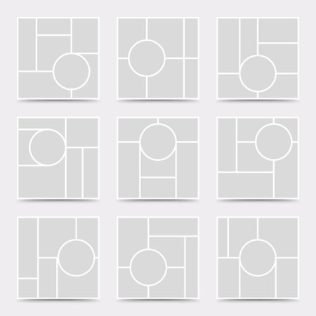Moodboard template. Photo collage layout. Minimalist Moodboard.のイラスト素材