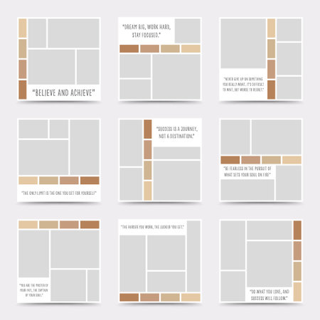 Moodboard template. Photo collage layout. Minimalist Moodboard.のイラスト素材