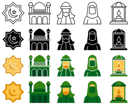 Ramadan in flat style isolatedのイラスト素材