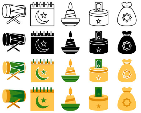 Ramadan in flat style isolatedのイラスト素材