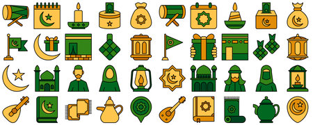 Ramadan in flat style isolatedのイラスト素材