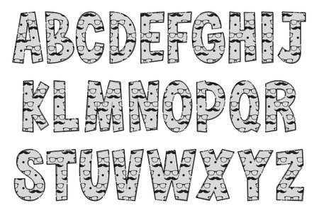 Handcrafted Gentlemen Letters. Color Creative Art Typographic Designのイラスト素材