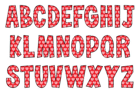 Handcrafted Lovely Letters. Color Creative Art Typographic Designのイラスト素材