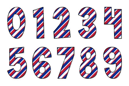 Adorable Handcrafted USA Day Number Setのイラスト素材
