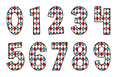 Handcrafted Pride of America Number. Color Creative Art Typographic Designのイラスト素材