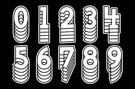 Versatile Collection of Stacked Numbers for Various Usesのイラスト素材