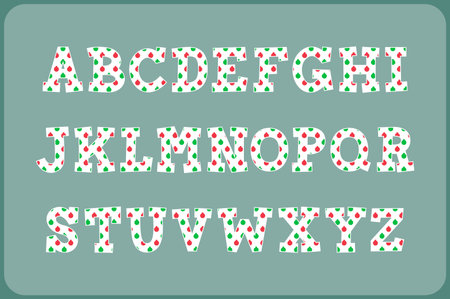 Versatile Collection of Christmas Ball Alphabet Letters for Various Usesのイラスト素材