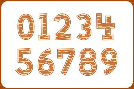 Versatile Collection of Cookie Numbers for Various Usesのイラスト素材