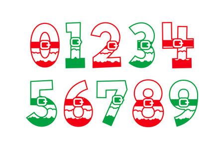 Versatile Collection of Santa Claus Numbers for Various Usesのイラスト素材