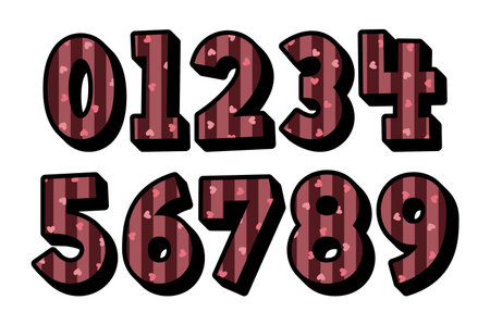 Versatile Collection of Sweetheart Numbers for Various Usesのイラスト素材