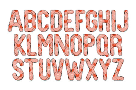 Versatile Collection of Romantica Alphabet Letters for Various Usesのイラスト素材