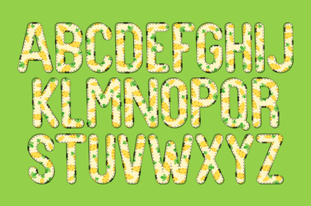 Versatile Collection of Fresh Carrot Alphabet Letters for Various Usesのイラスト素材
