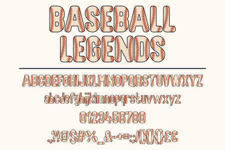Vintage Baseball Legends Font Setのイラスト素材