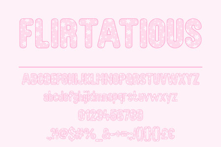 Flirtatious Coquette Color Font Setのイラスト素材