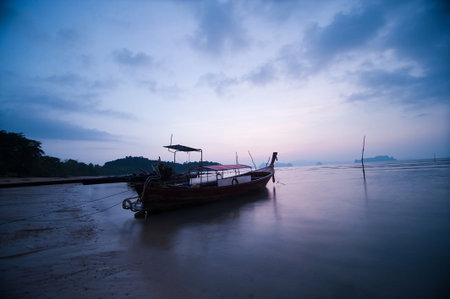 Local Boat at the bayの写真素材