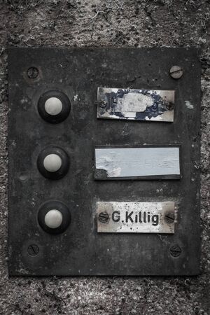 Doorbell board oldの写真素材
