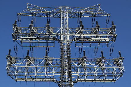 High voltage towerの写真素材