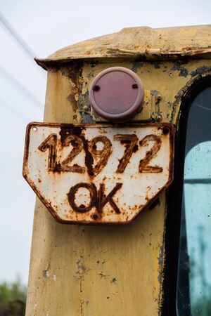 Old car number from the former soviet unionの写真素材