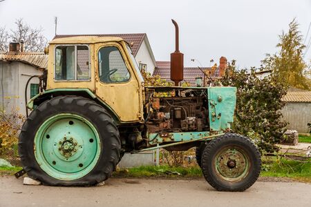 Old russian tractorの写真素材