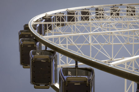 Ferris wheel carousel in motion on a festival