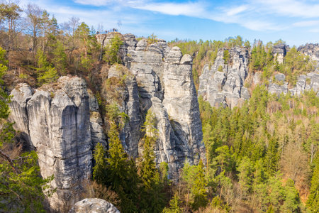 The national park Saxony Switzerland in Germanyの写真素材