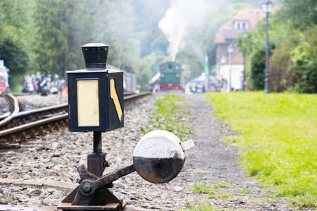 Old Railroad switch lanternの写真素材