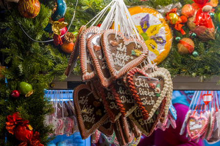 Gingerbread cookies on Christmas marketの写真素材