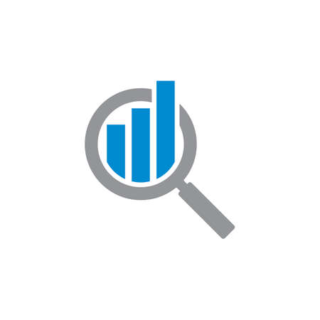 Magnifying Graph Vector , Finance Logoのイラスト素材