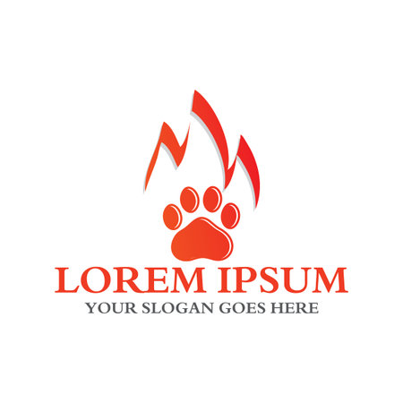 fire pet logo , animal logoのイラスト素材
