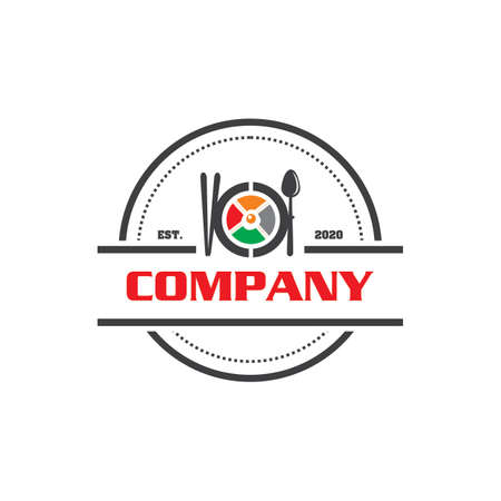 restaurant logo , delivery food logoのイラスト素材