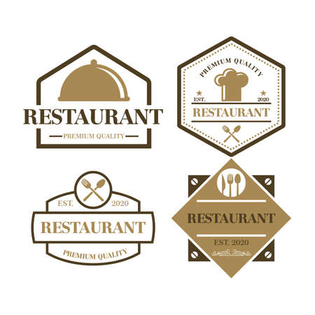 A Set Of Chef Vector , A Set Of Restaurant Logoのイラスト素材