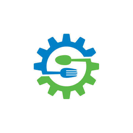 Fork Gear Vector , Food Logoのイラスト素材