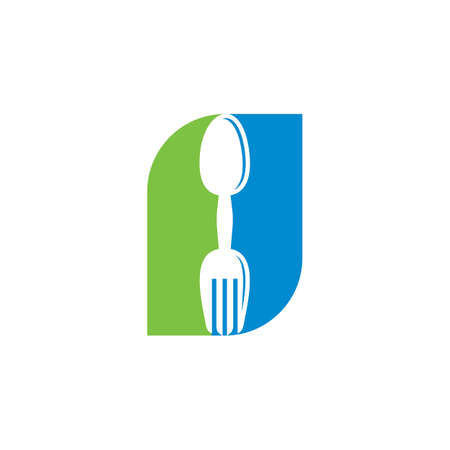 Abstract Cutlery Vector , Food Logoのイラスト素材