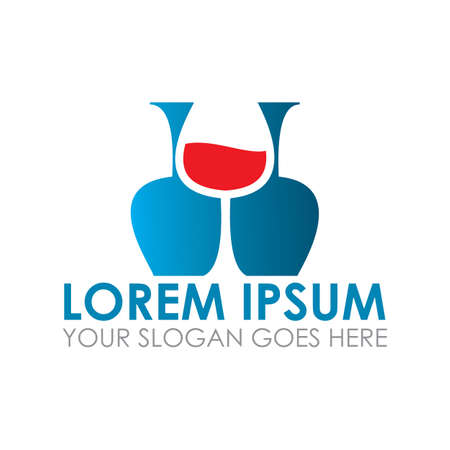 wine vector , drink logo vectorのイラスト素材