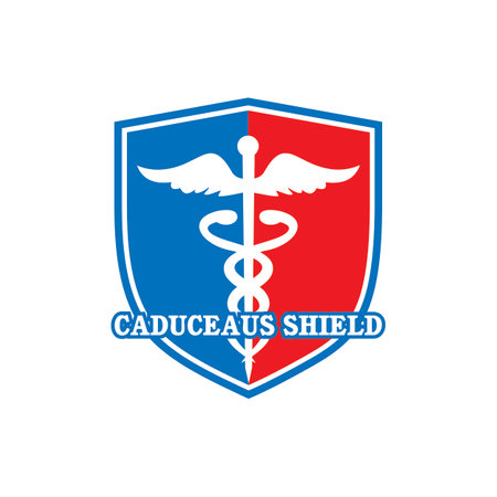 CADUCEUS SHIELD LOGO , HEALTH LOGOのイラスト素材
