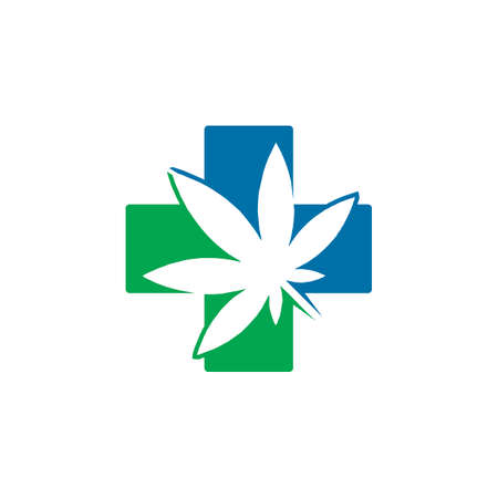 marijuana medical logo , leaf medic logoのイラスト素材