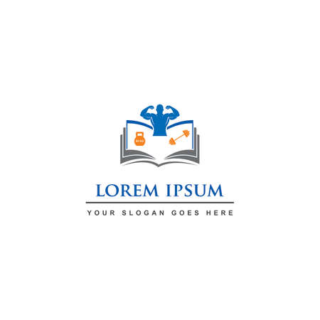 fitness book logo , gym care logoのイラスト素材