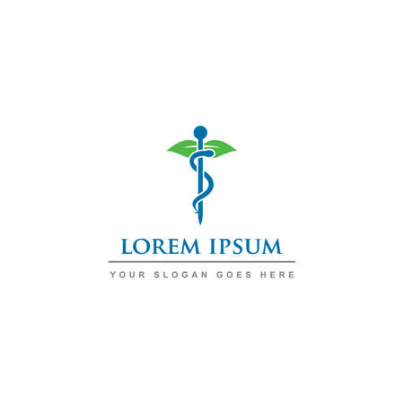 medical nature logo , organic healthy logoのイラスト素材