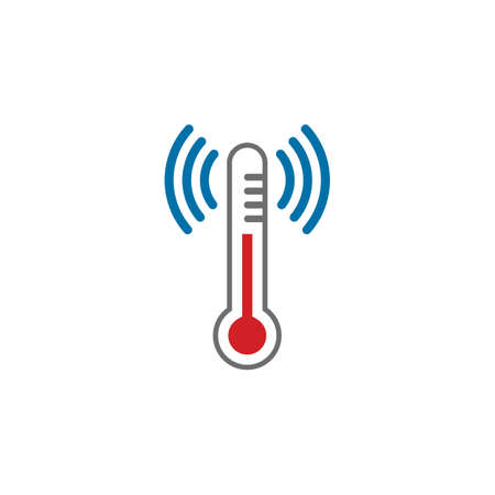 smart medical logo , thermometer tech logoのイラスト素材